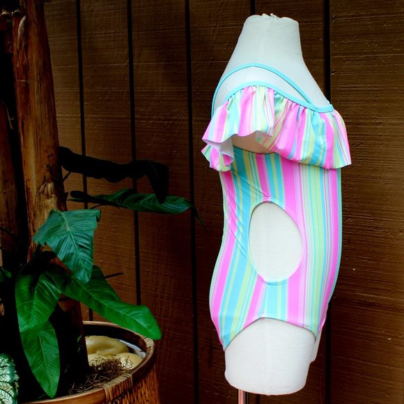 Wonder Nation One Piece Swimsuit Girls Size 7/8 - Picture 5 of 16